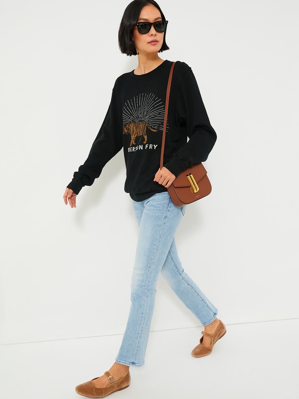 Emerson Fry Black Tiger Crewneck Sweatshirt Women’s Size Large